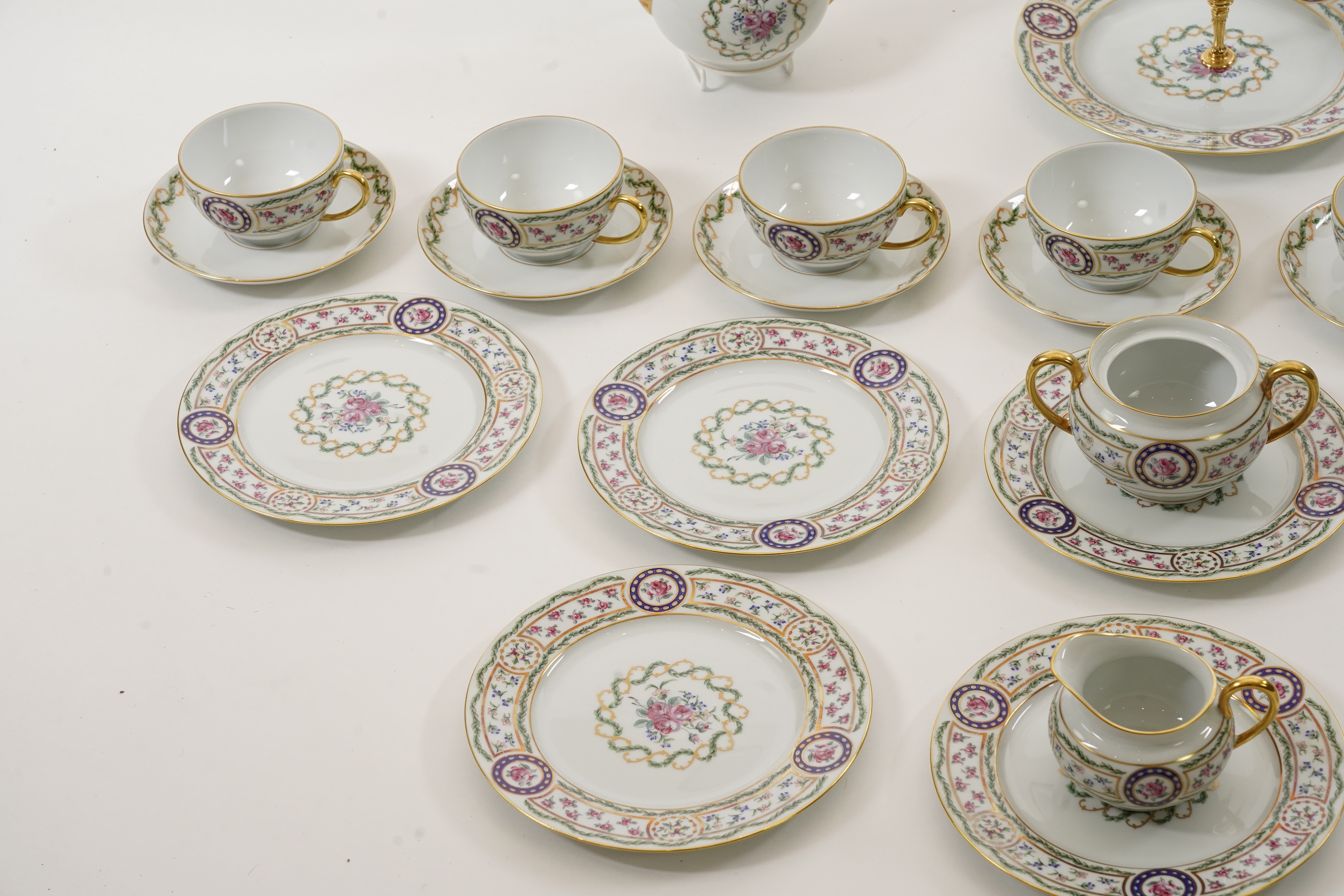 A Haviland Limoges 'Louveciennes' afternoon tea service